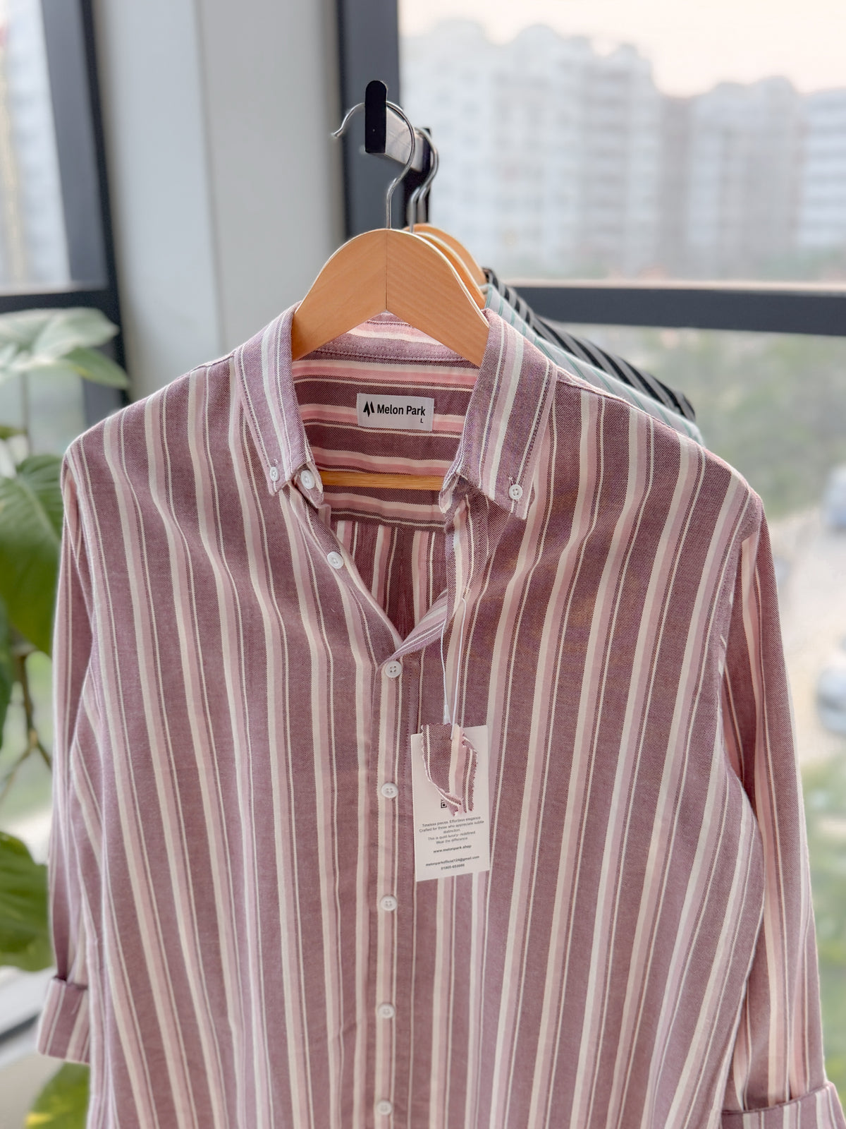 Gentle stripe shirt - Sunset Mauve