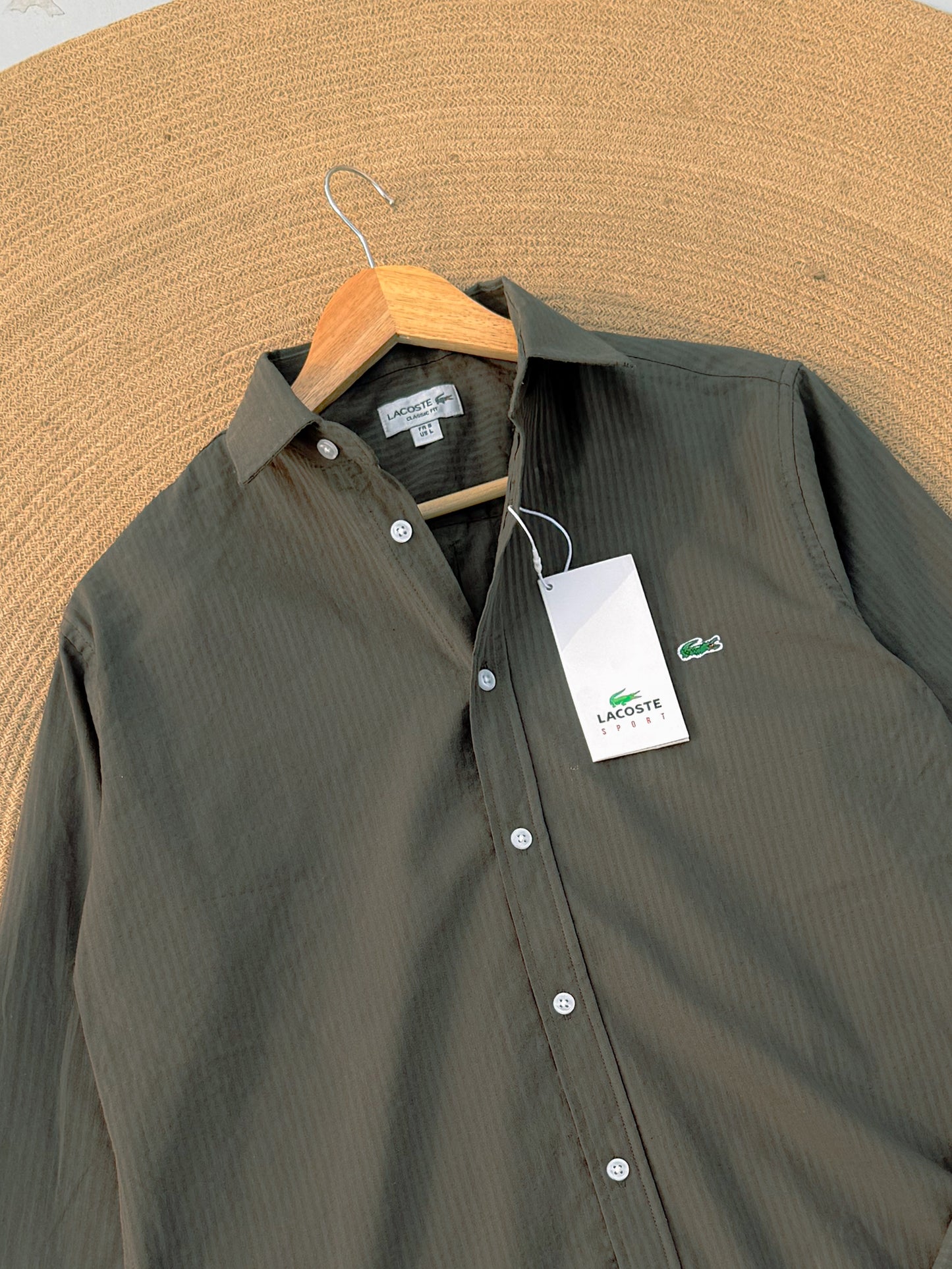 Striped Classic Shirt - Olive Green