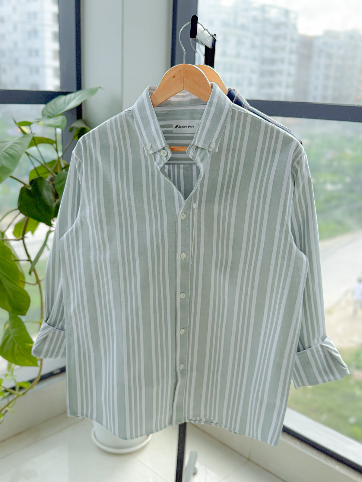 Gentle stripe shirt - Quiet Mint stripe