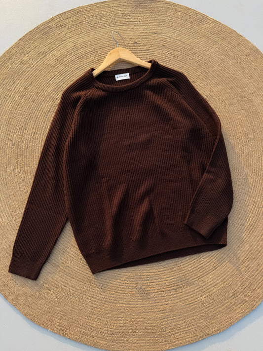 Knitted Signature Sweatshirt - Chocolate