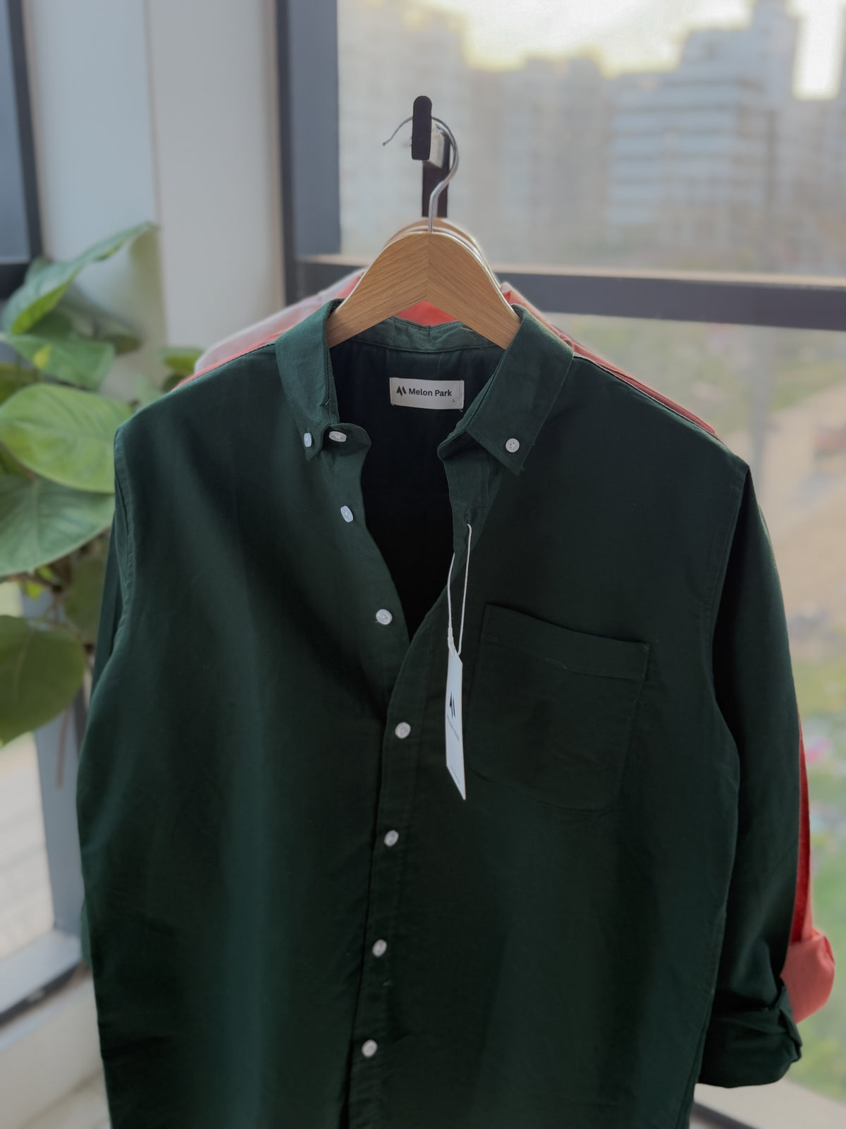 Chambray solid shirt - Bottle Green