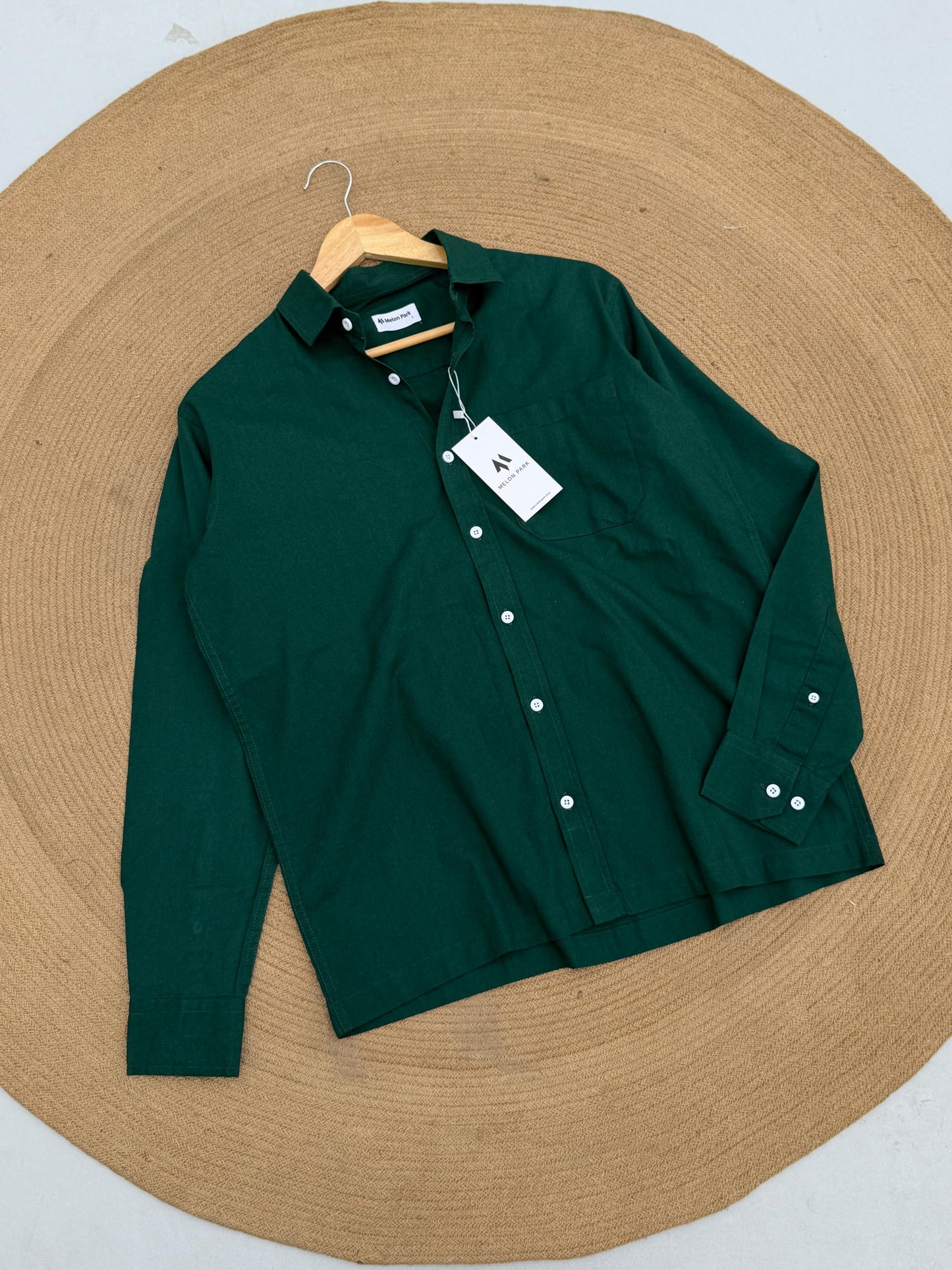 Drop-shoulder boxy shirt - Green