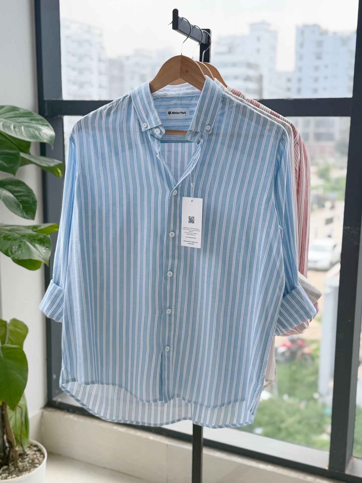 Gentle stripe shirt - Ice blue