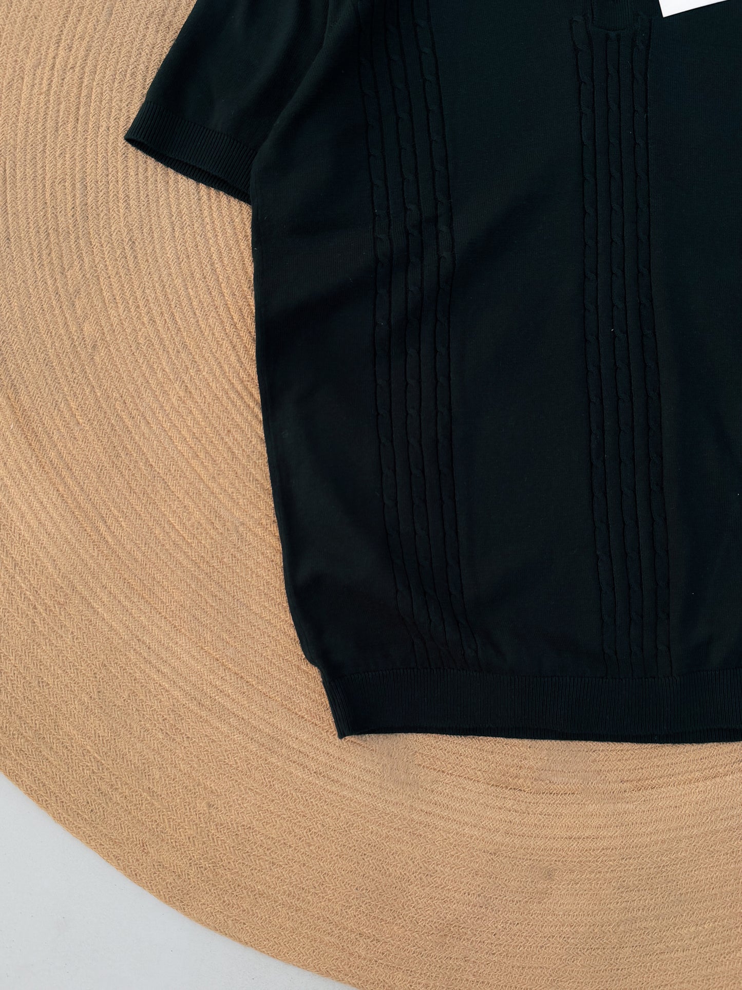 Velour Knit polo - Black