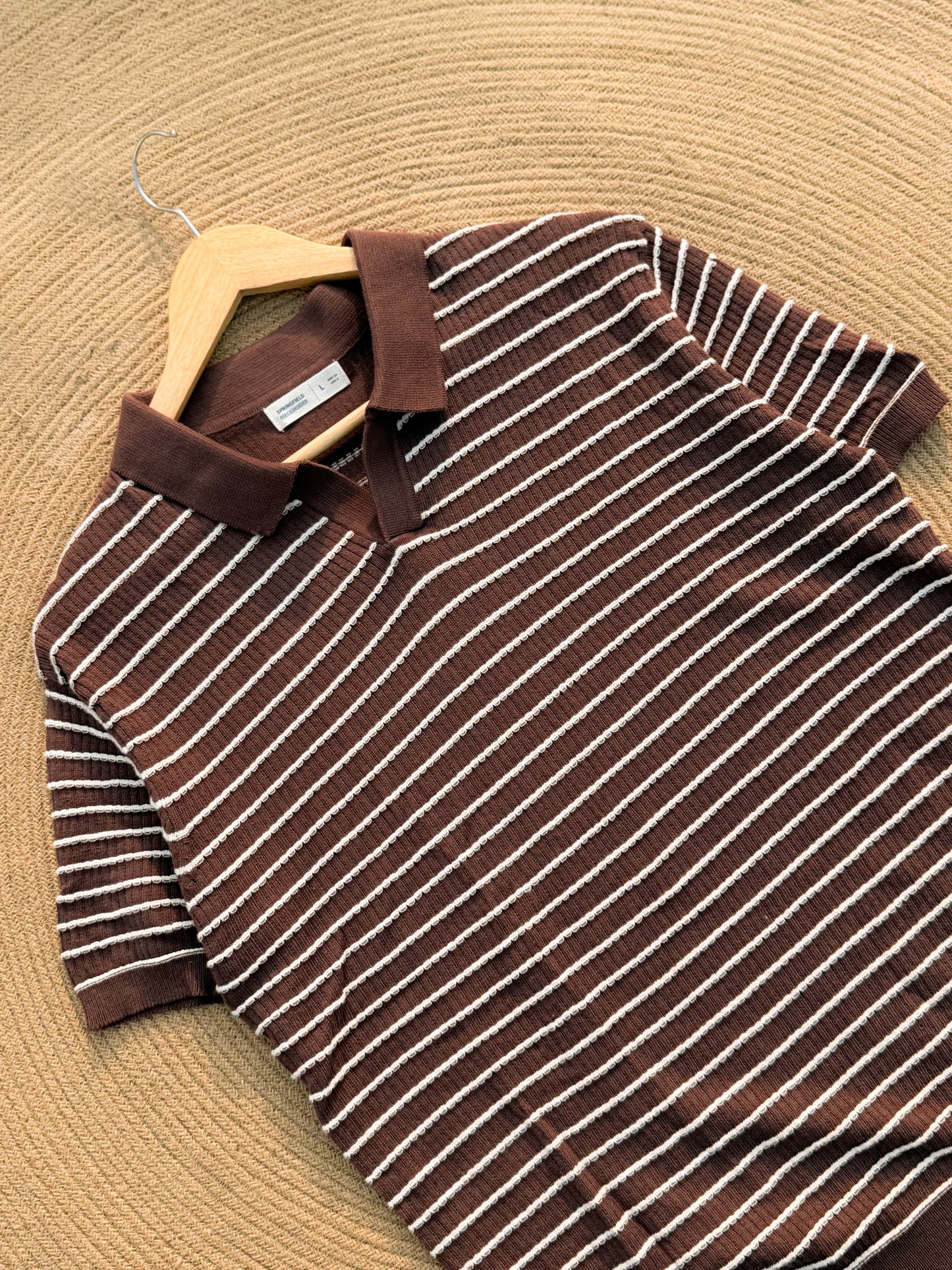 Cabana Knitted Polo - Chocolate