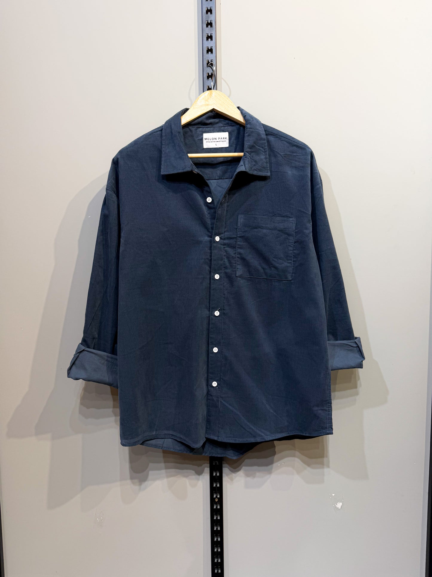 Corduroy Dropshoulder Shirt - Midnight Blue