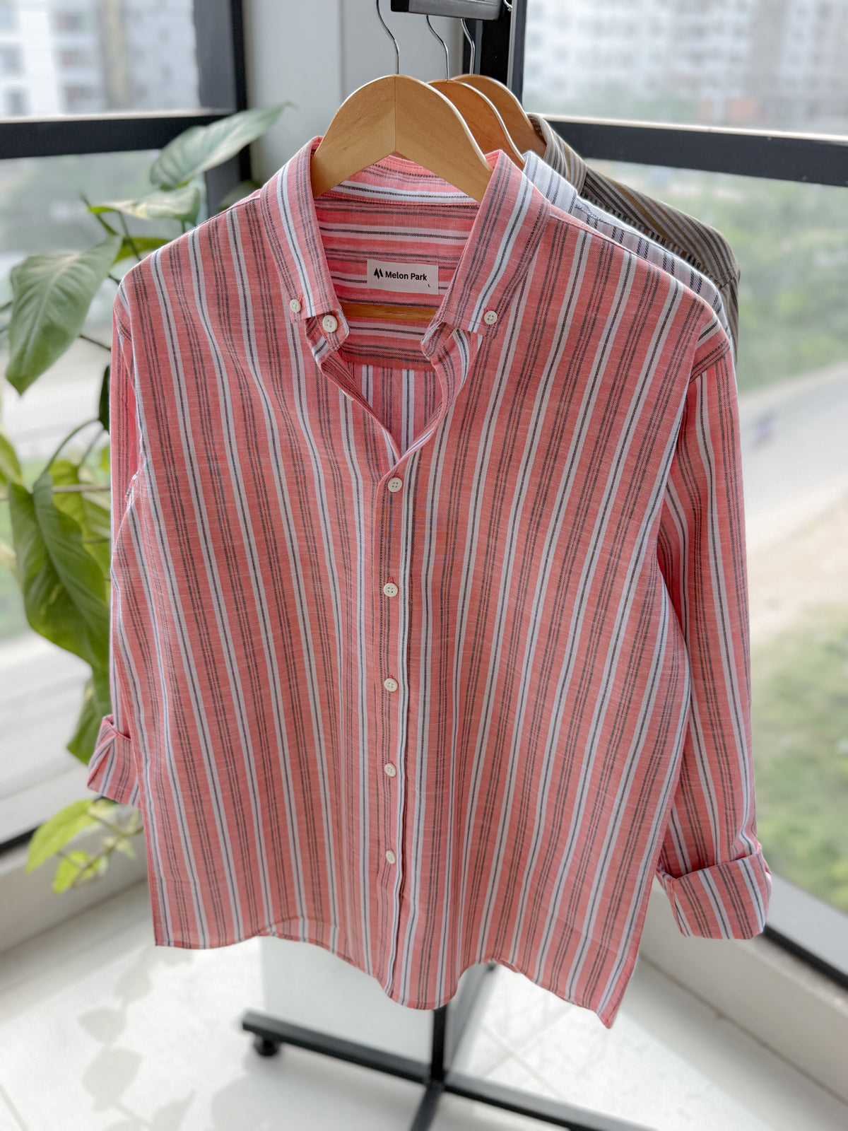 Gentle stripe shirt - Salmon Breeze