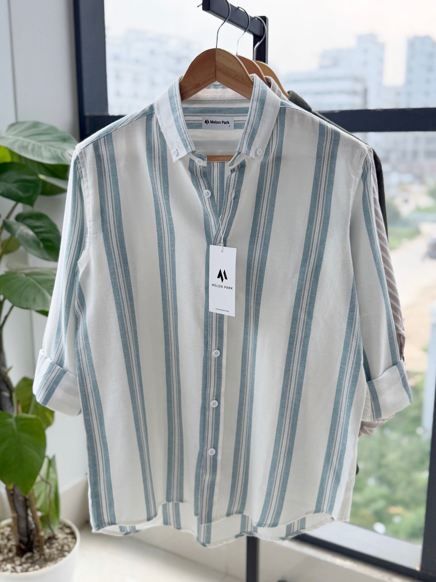 Gentle stripe shirt - Sea glass