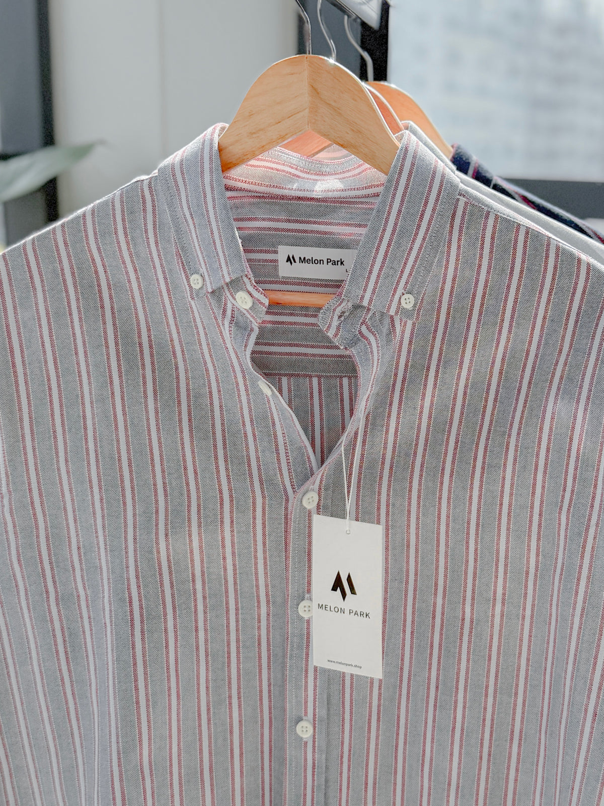 Gentle stripe shirt - Ironwood stripe