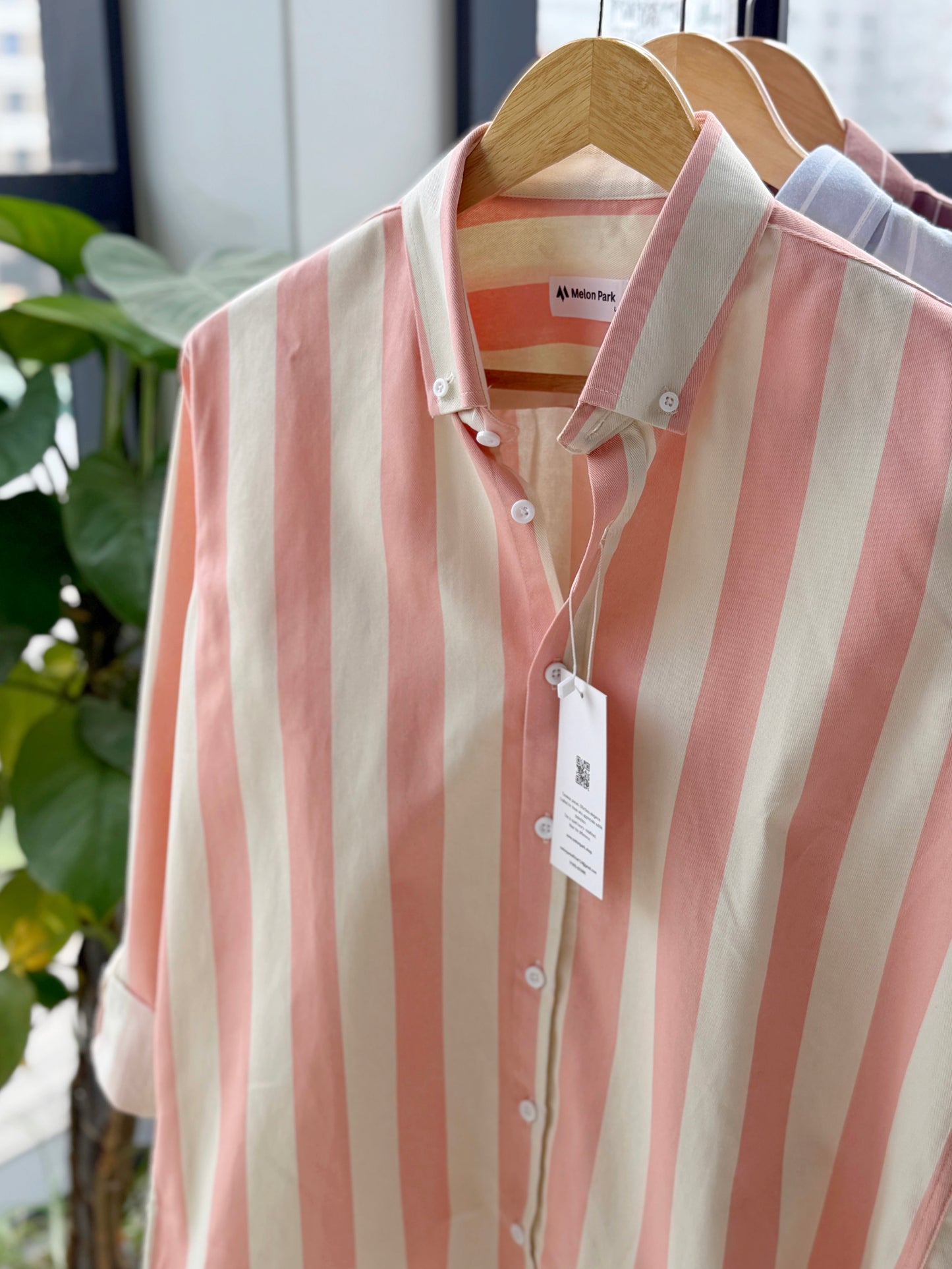Gentle stripe shirt - Apricot Cream