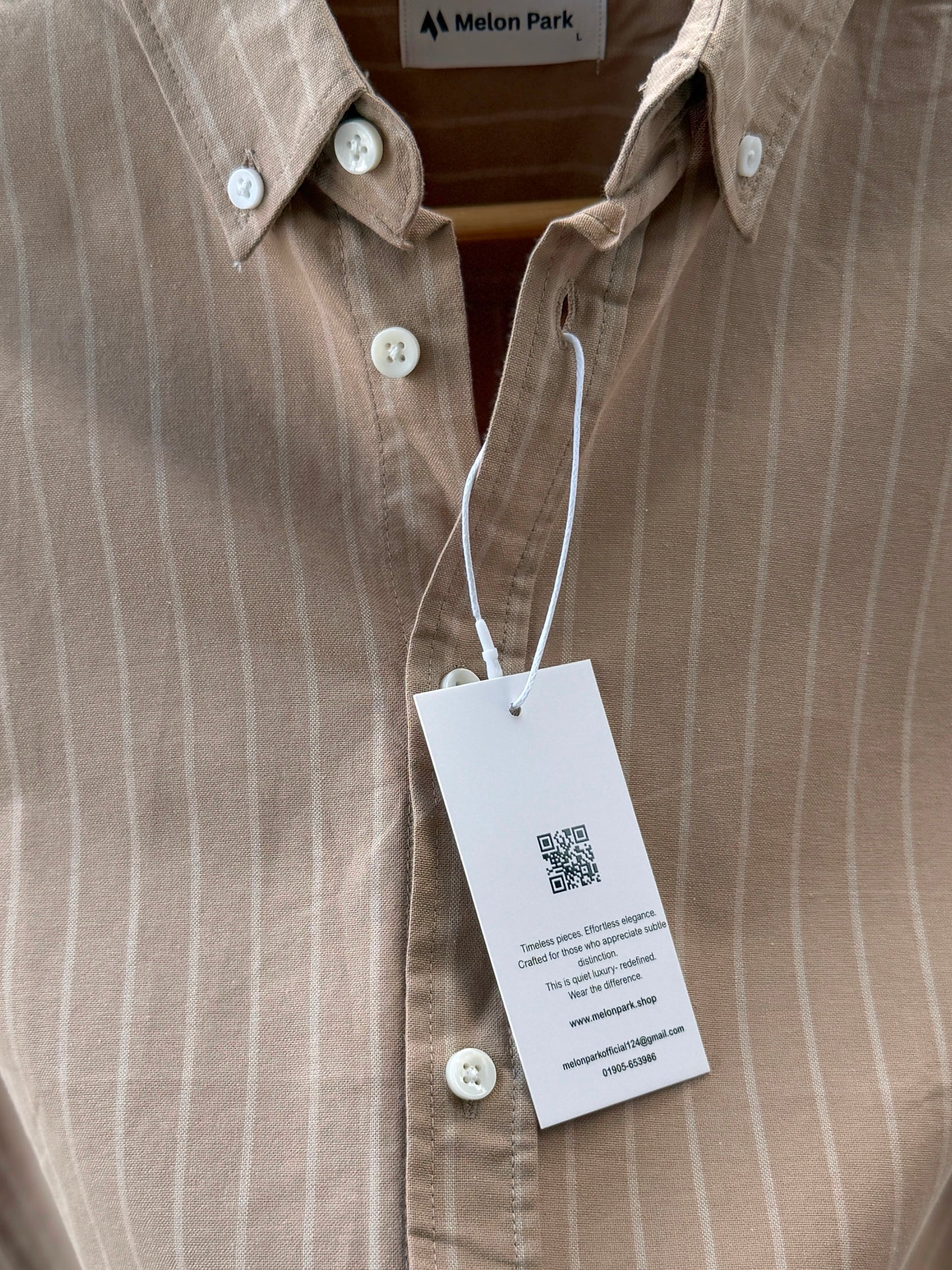 Gentle stripe shirt - Beige stripe
