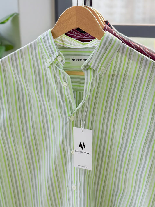 Gentle stripe shirt - Lime Zest