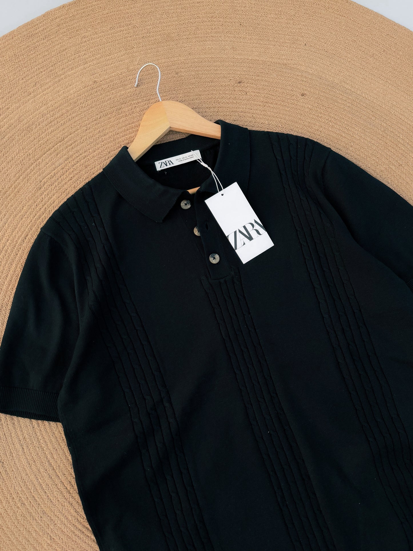 Velour Knit polo - Black