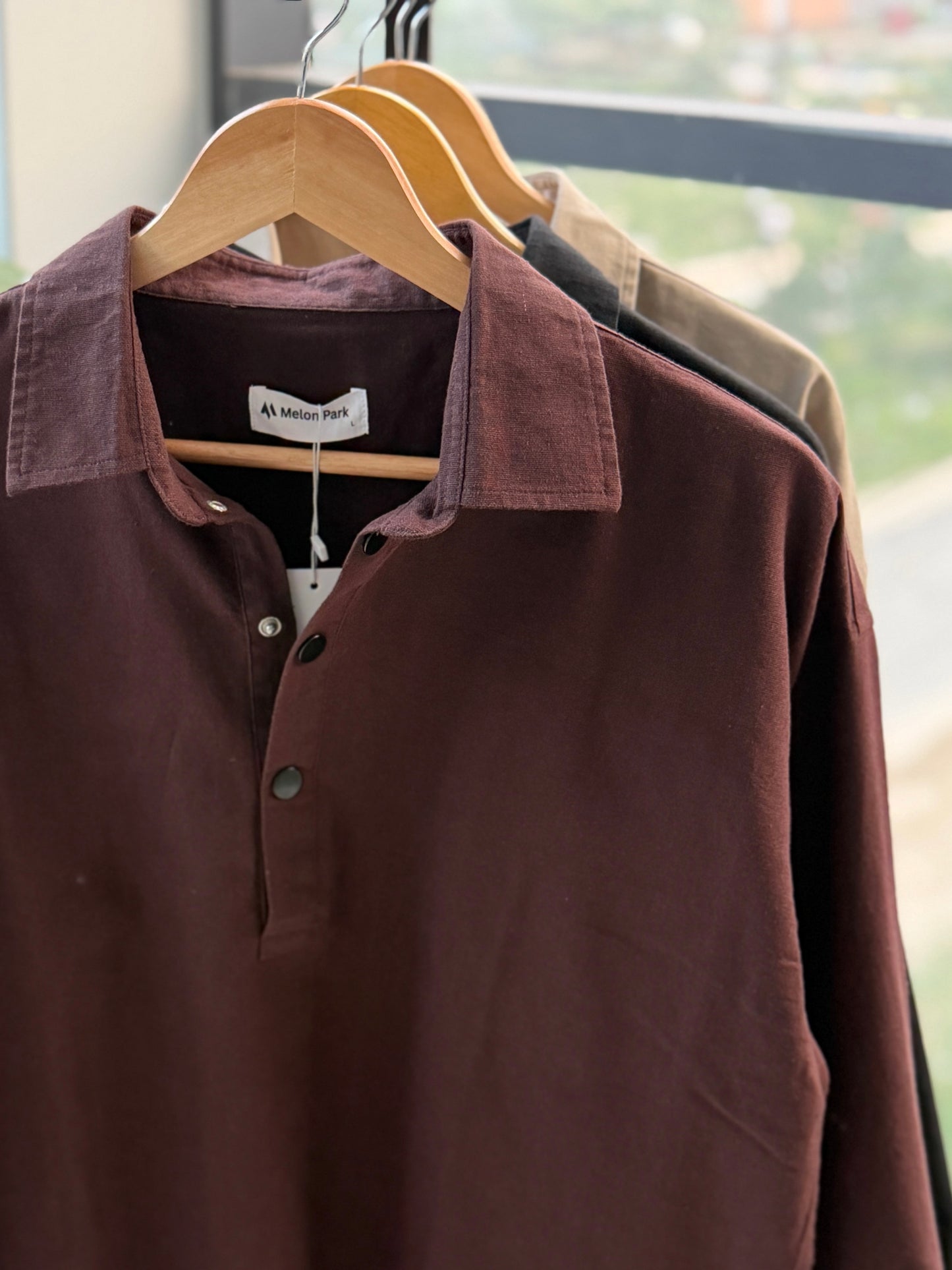 Fine Henley shirt - Chocolate