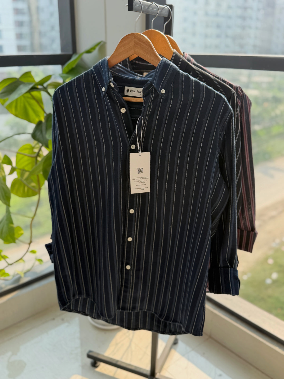 Gentle stripe shirt - Navy Anchor