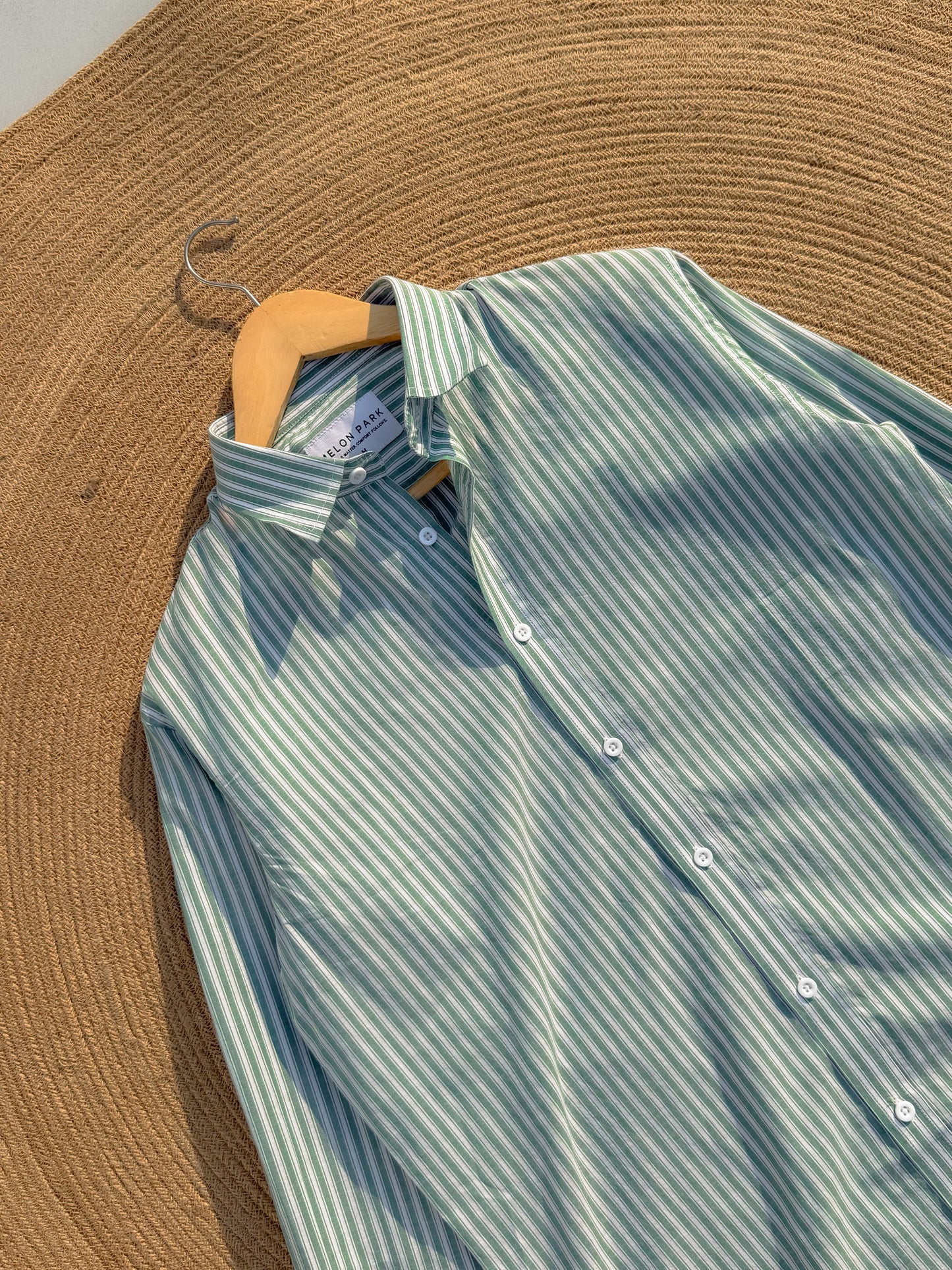 Gentle stripe shirt - Sea Spray Green