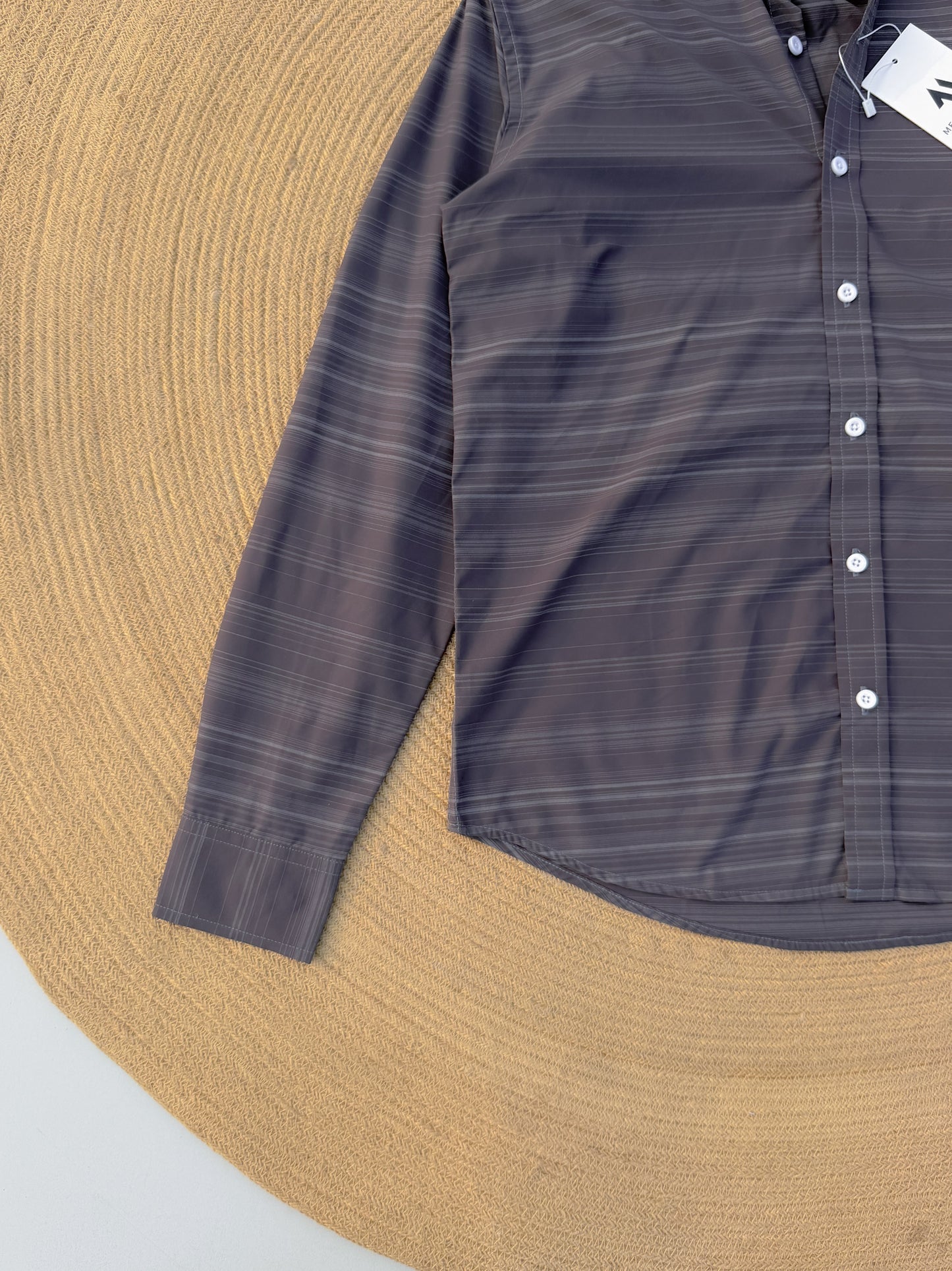 Old Money full sleeve shirt - Charcoal micro stripe