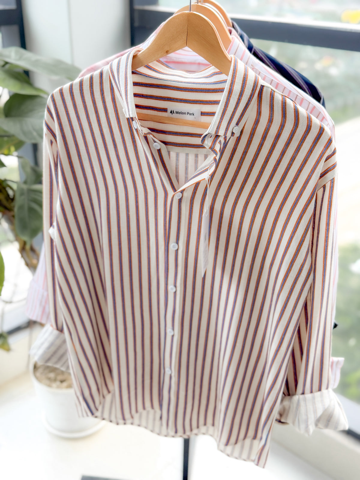 Gentle stripe shirt - Coastline Ochre
