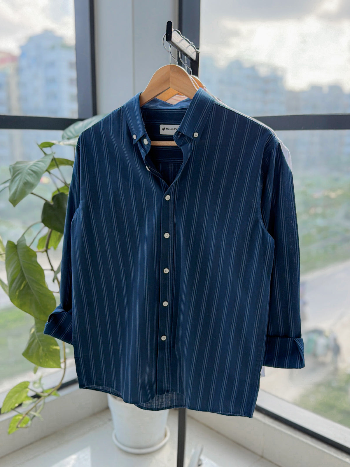 Gentle stripe shirt - Industrial Blue