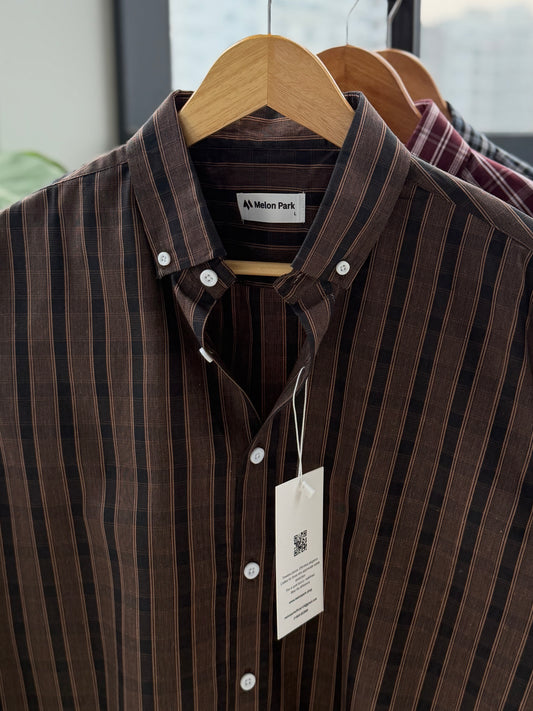 Gentle check shirt - Walnut