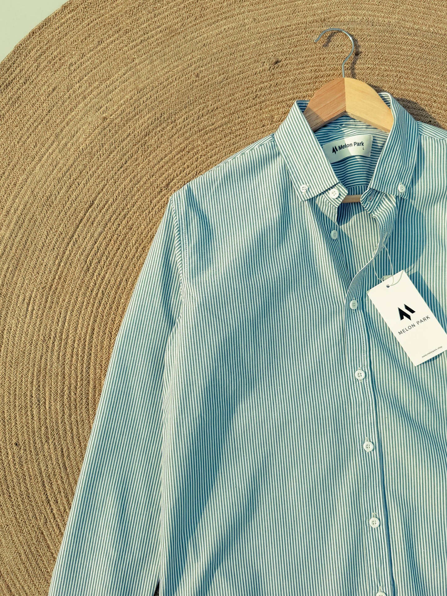 Old Money full sleeve shirt - Mint stripe