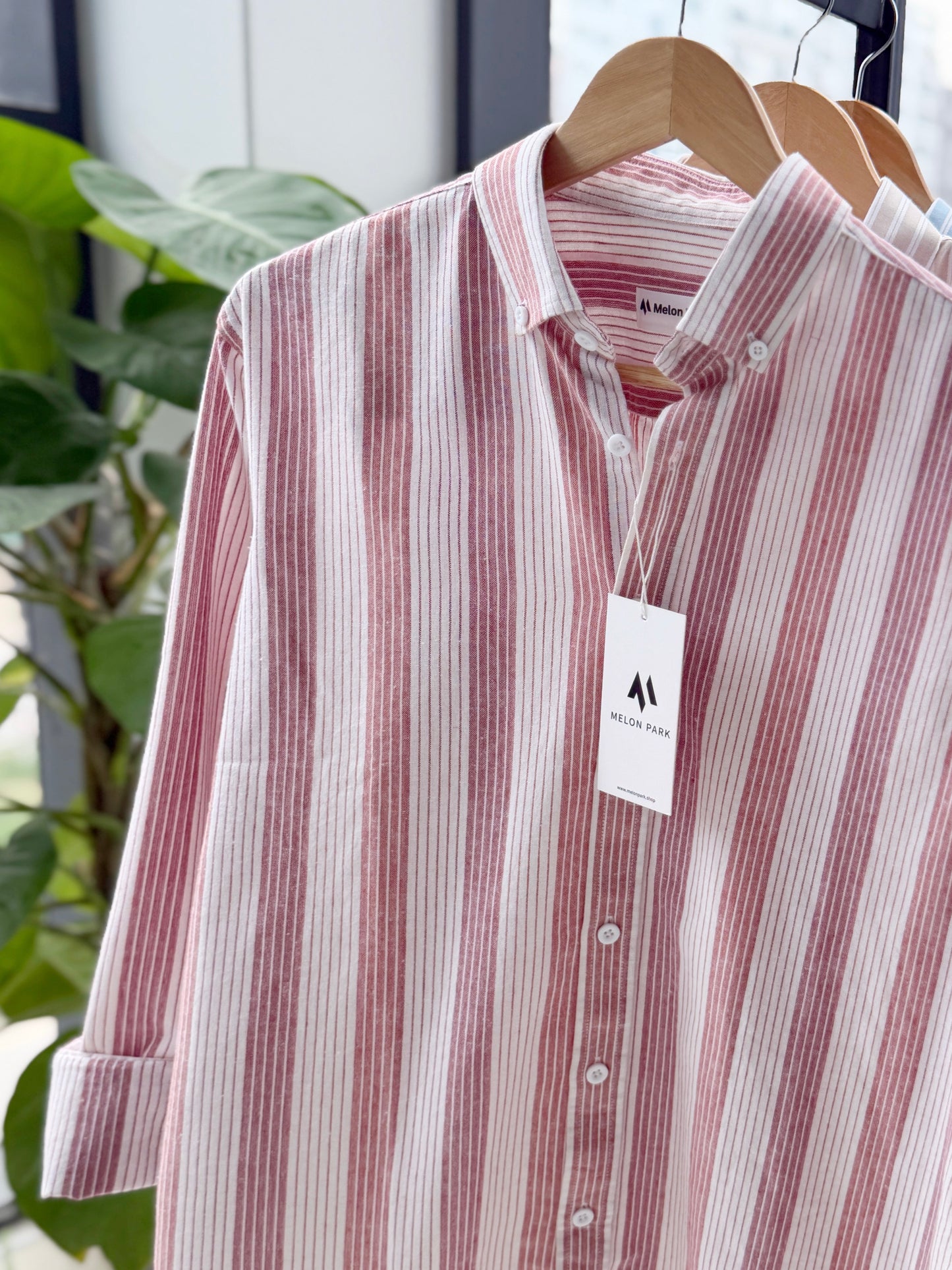 Gentle stripe shirt - Rosewood
