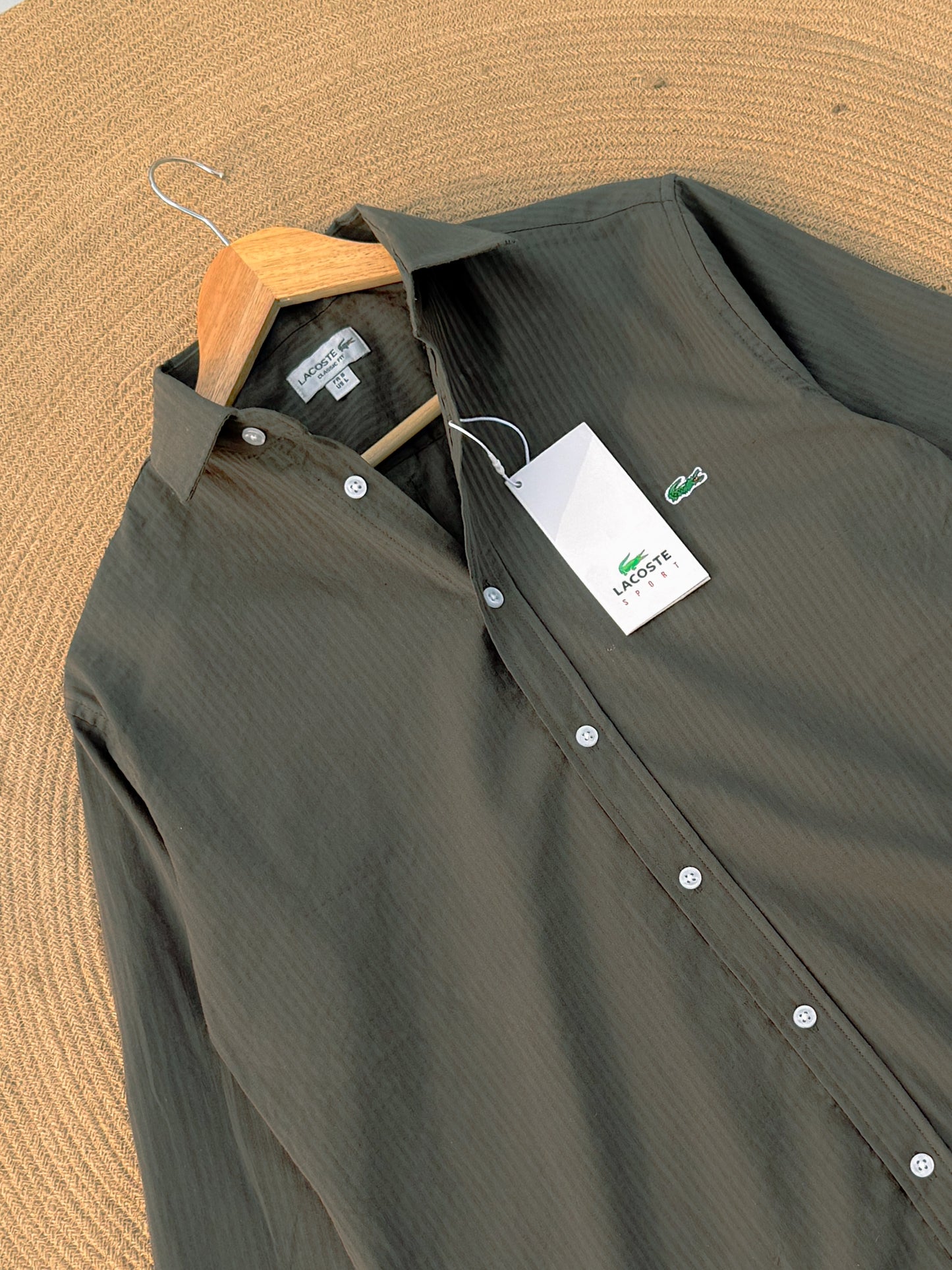 Striped Classic Shirt - Olive Green