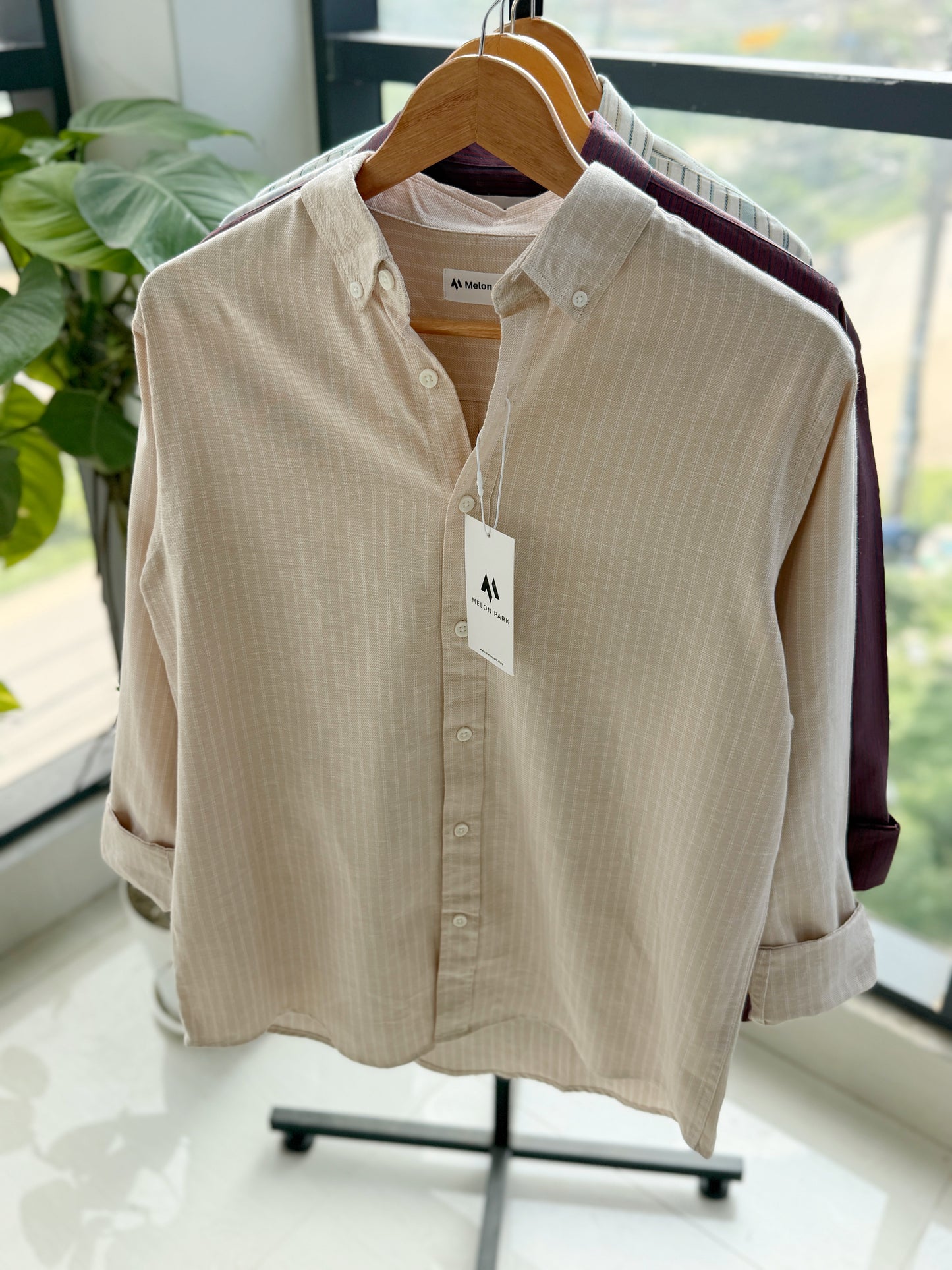 Gentle stripe shirt - Chai Glow