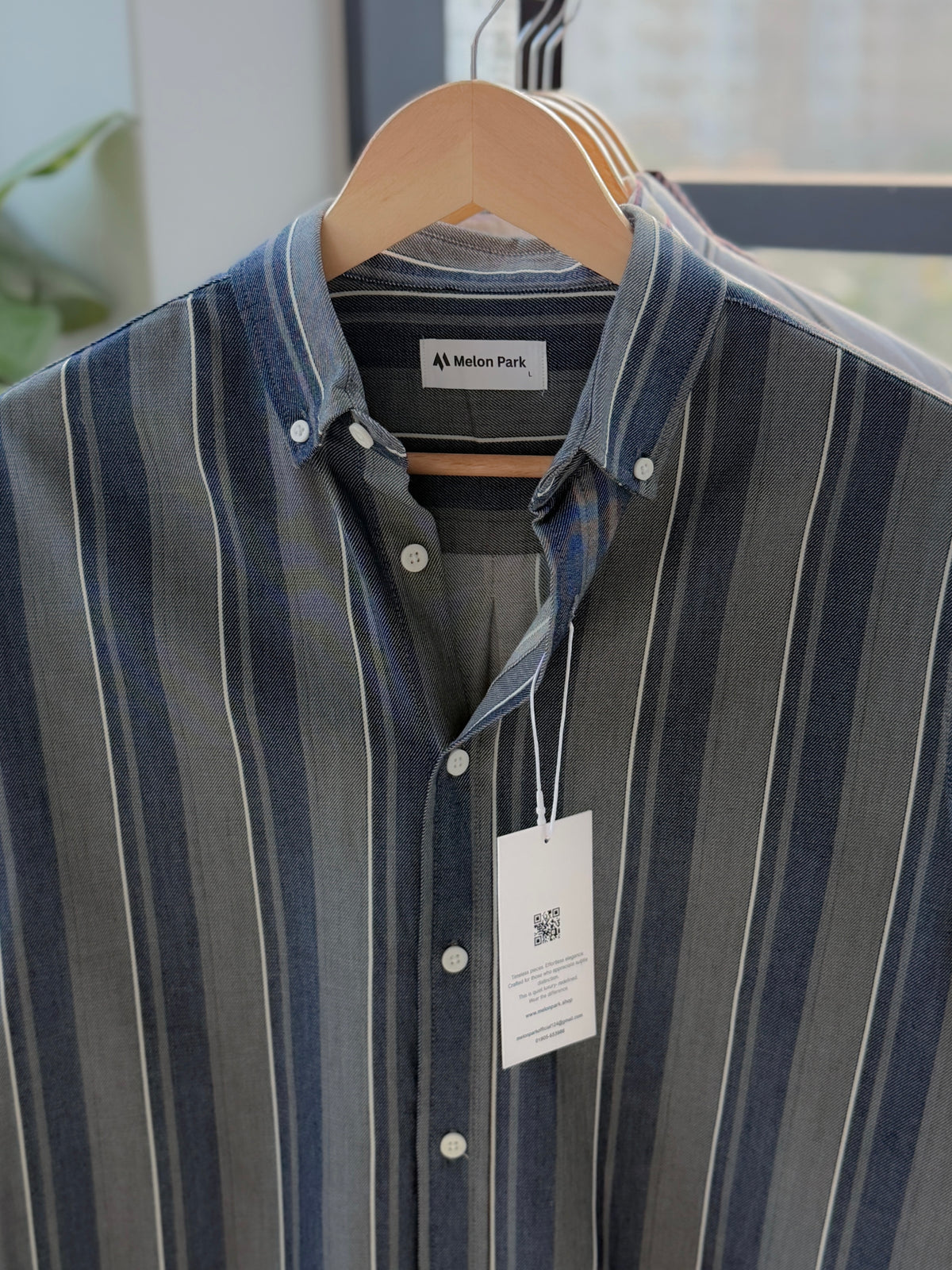 Gentle stripe shirt - Indigo Slate