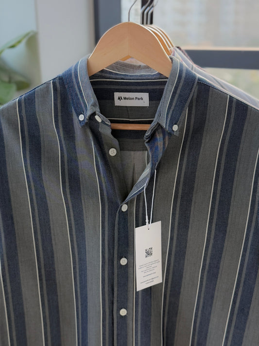 Gentle stripe shirt - Indigo Slate