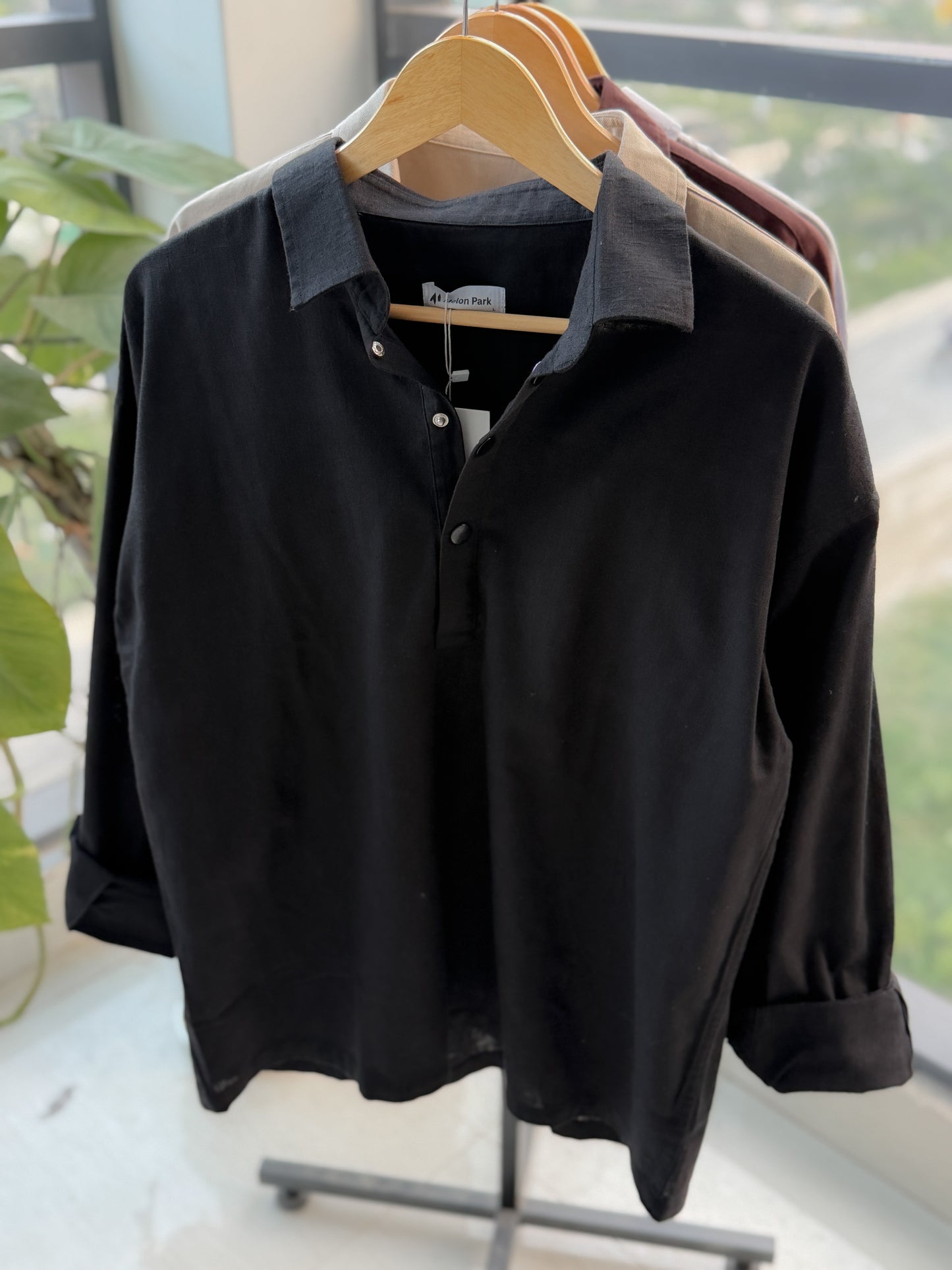 Fine Henley shirt - Black