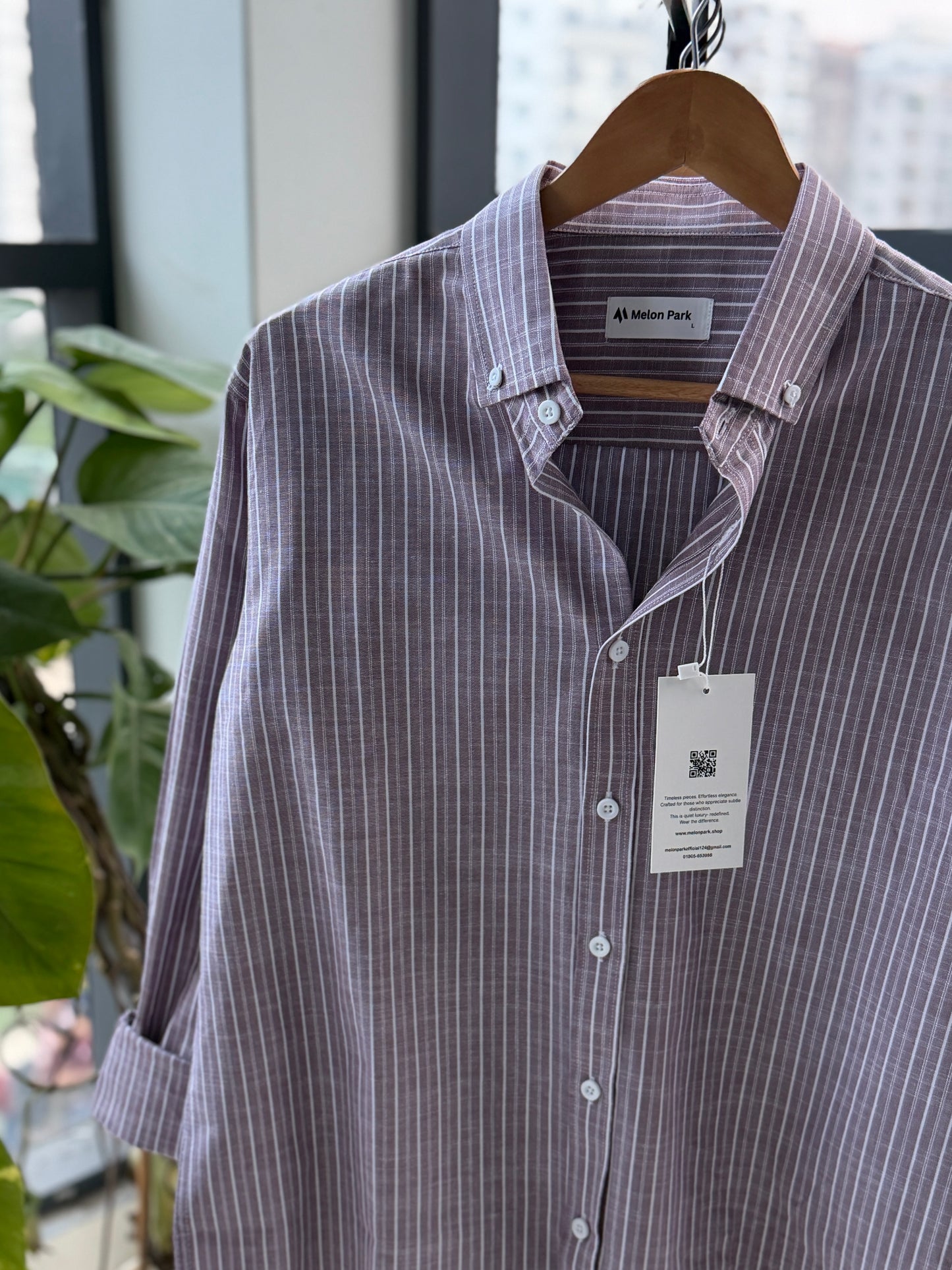 Gentle stripe shirt - Muted Mauve