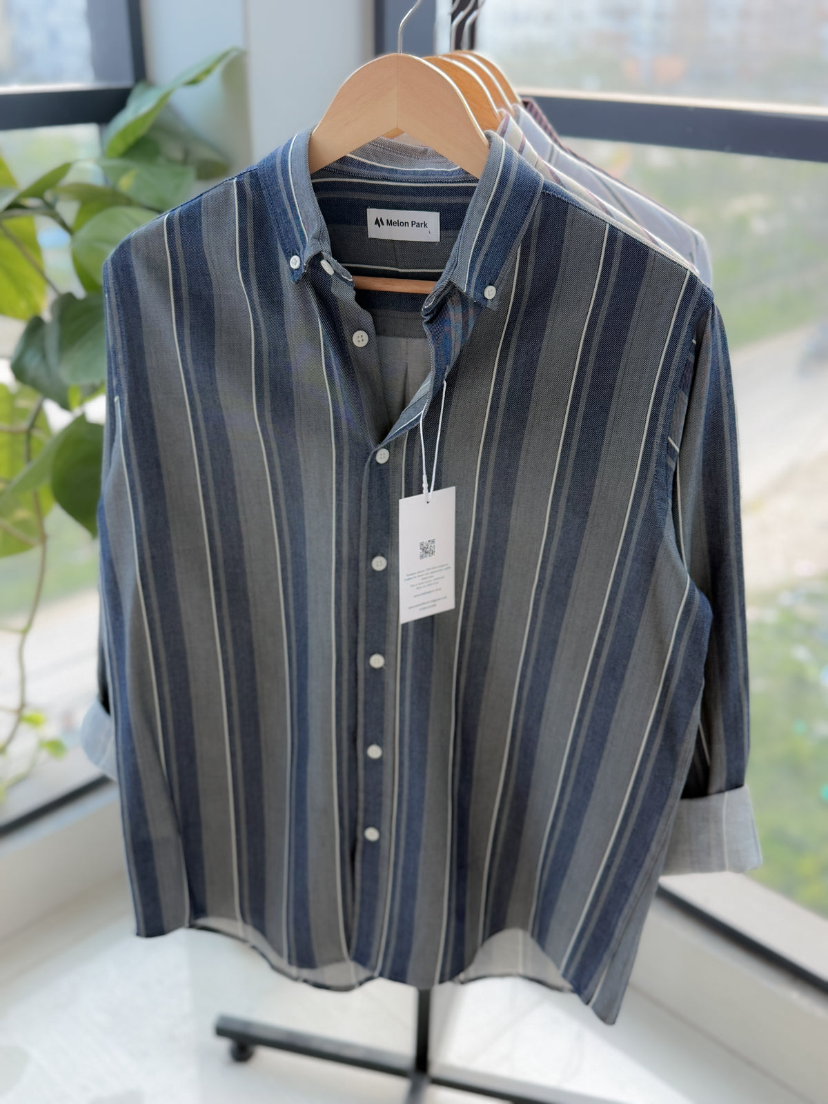 Gentle stripe shirt - Indigo Slate