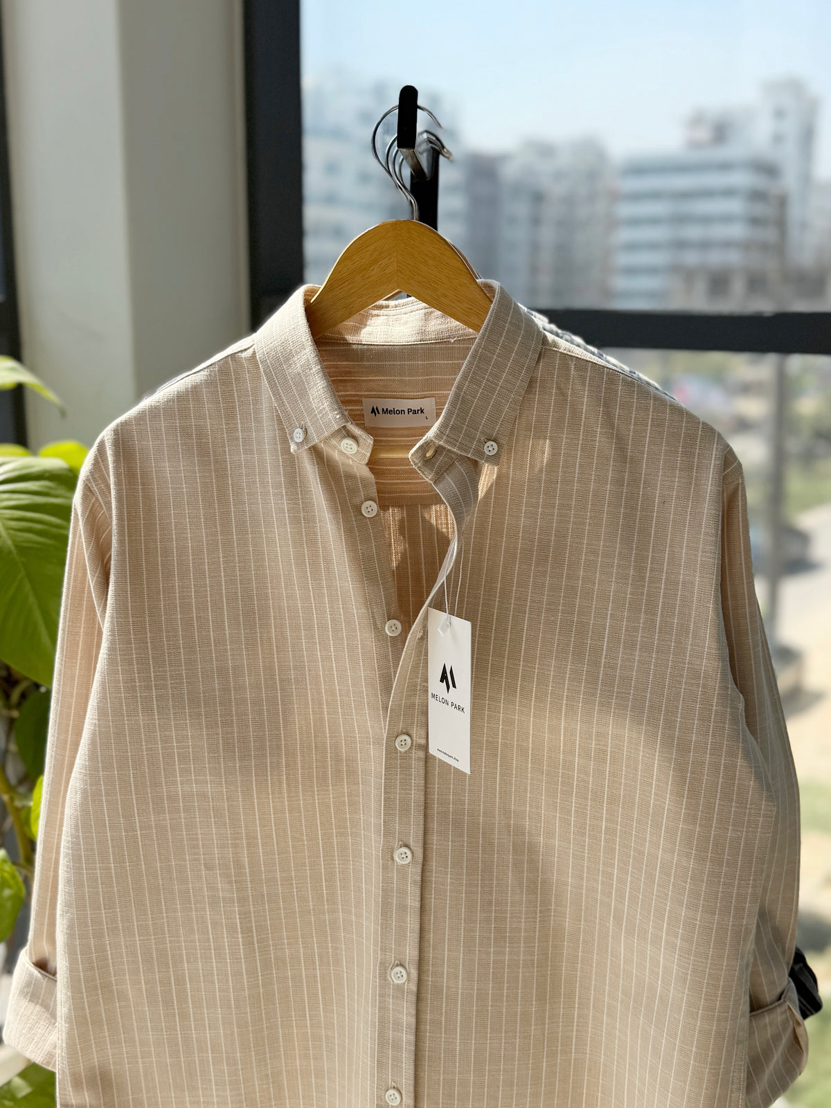 Gentle stripe shirt - Sunlit Dune