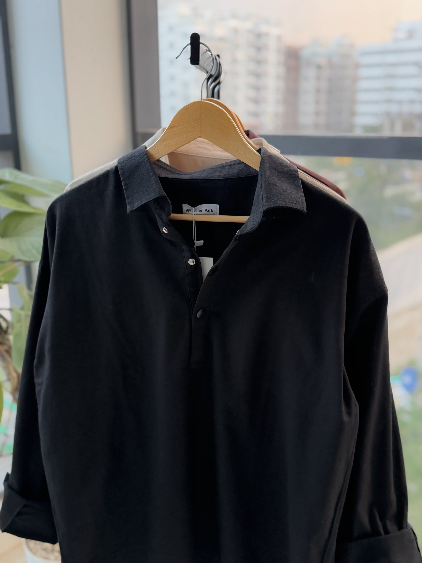 Fine Henley shirt - Black