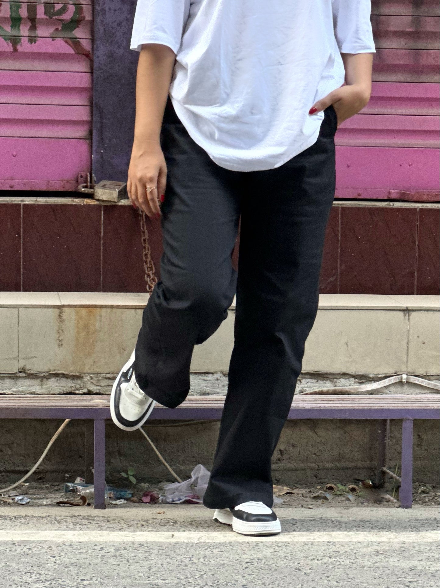 Women Black Wide Leg Pant