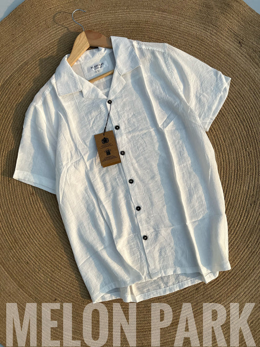 White Classic Cuban Shirt
