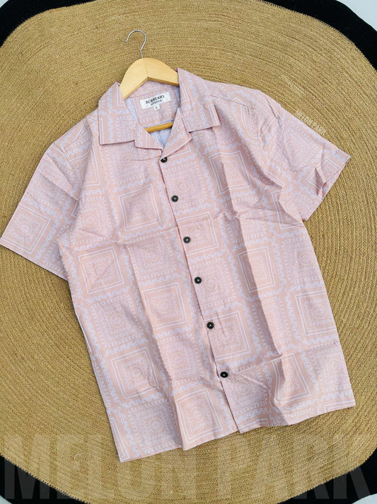 Peach Vacational Cuban Shirt