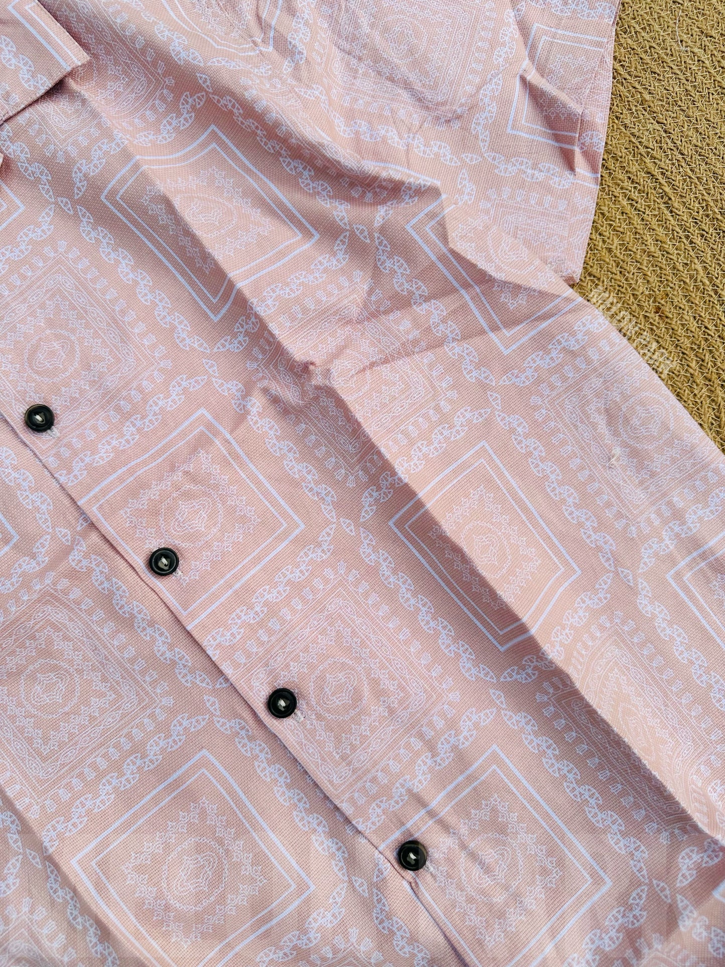 Peach Vacational Cuban Shirt